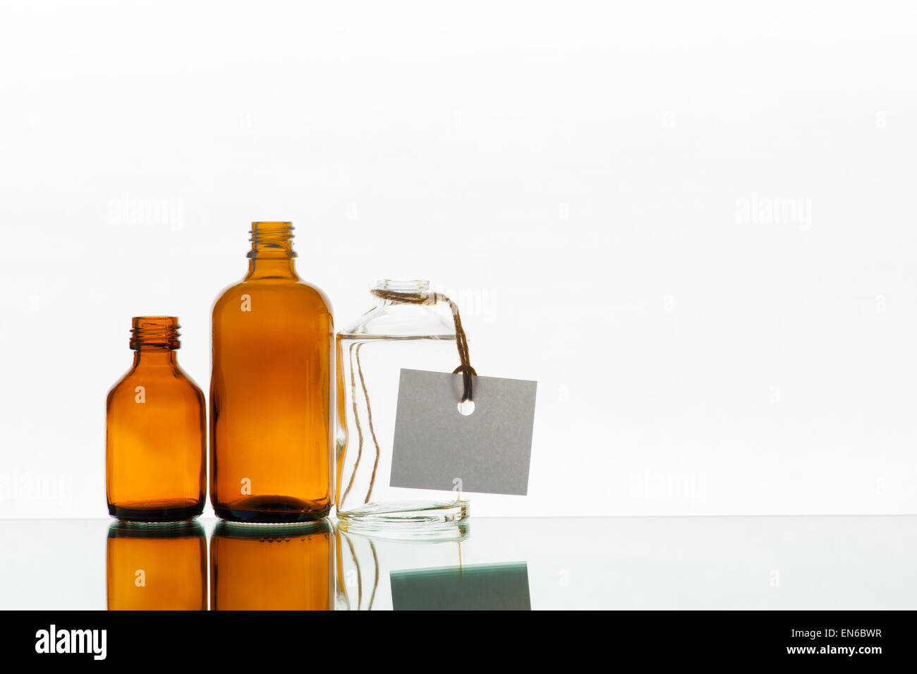Empty various medicine bottles on the light background Stock Photo Alamy