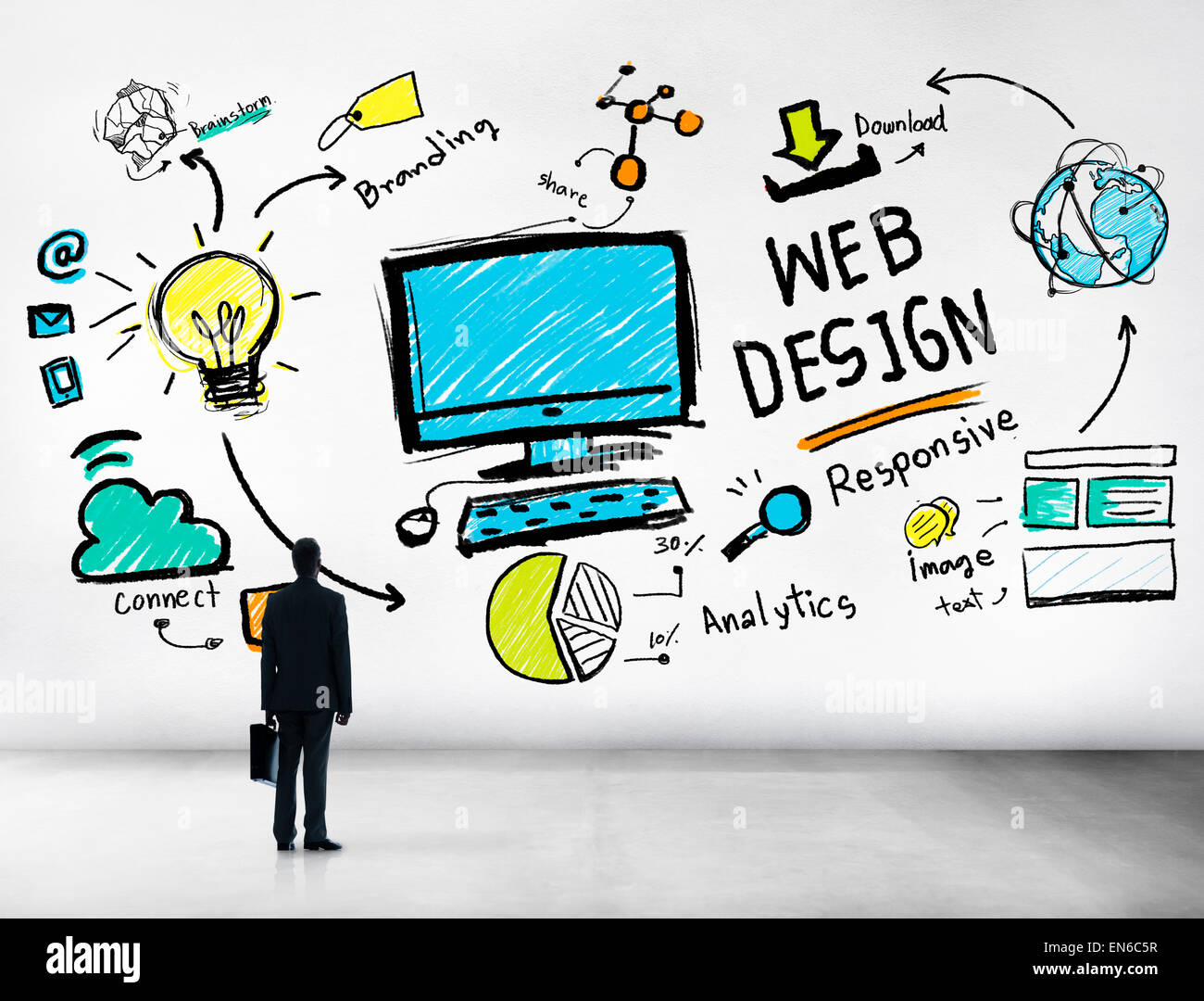 Content Creativity Digital Graphic Layout Web Design Webpage Concept Stock Photo