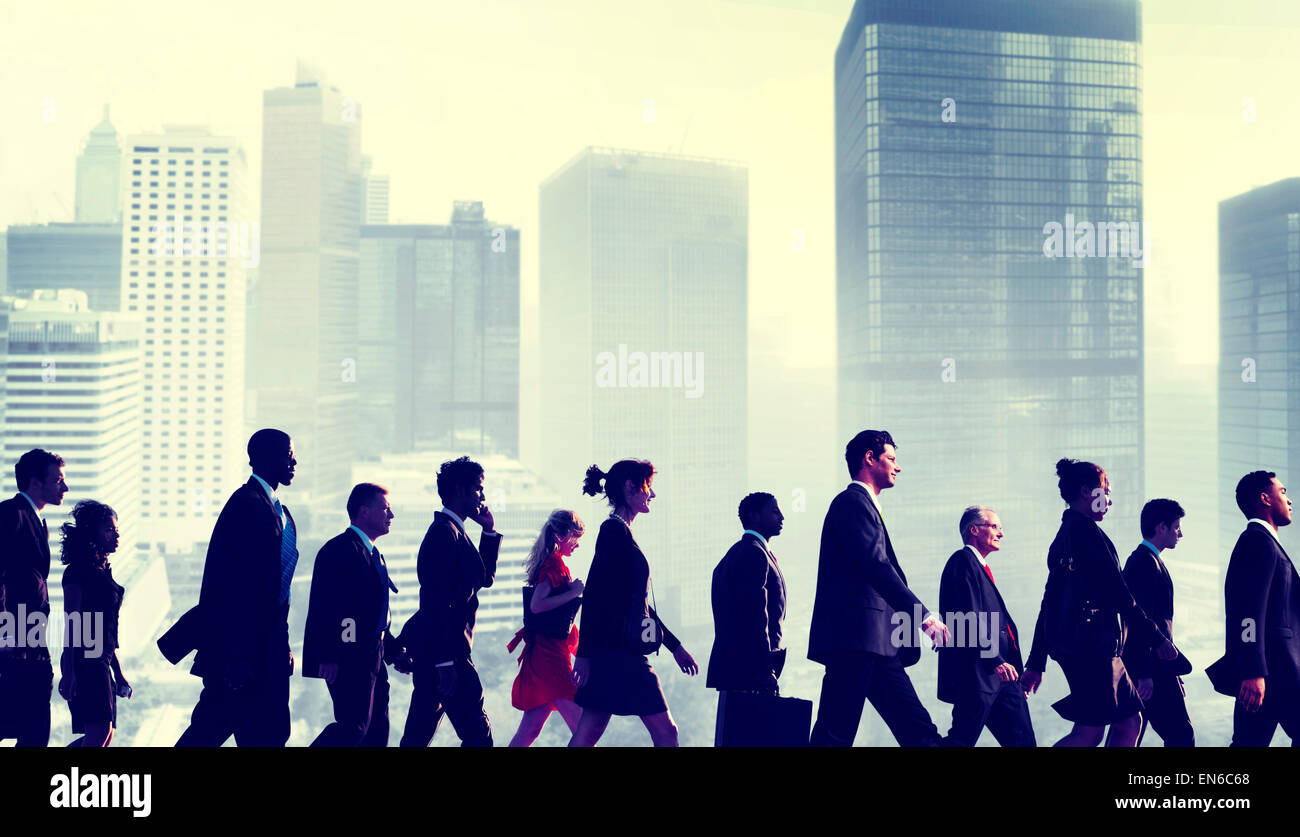 Business People Commuter Walking City Concept Stock Photo - Alamy