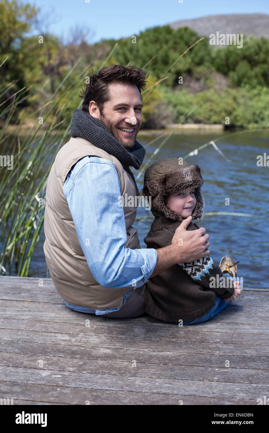 Casual father son sitting hi-res stock photography and images - Alamy