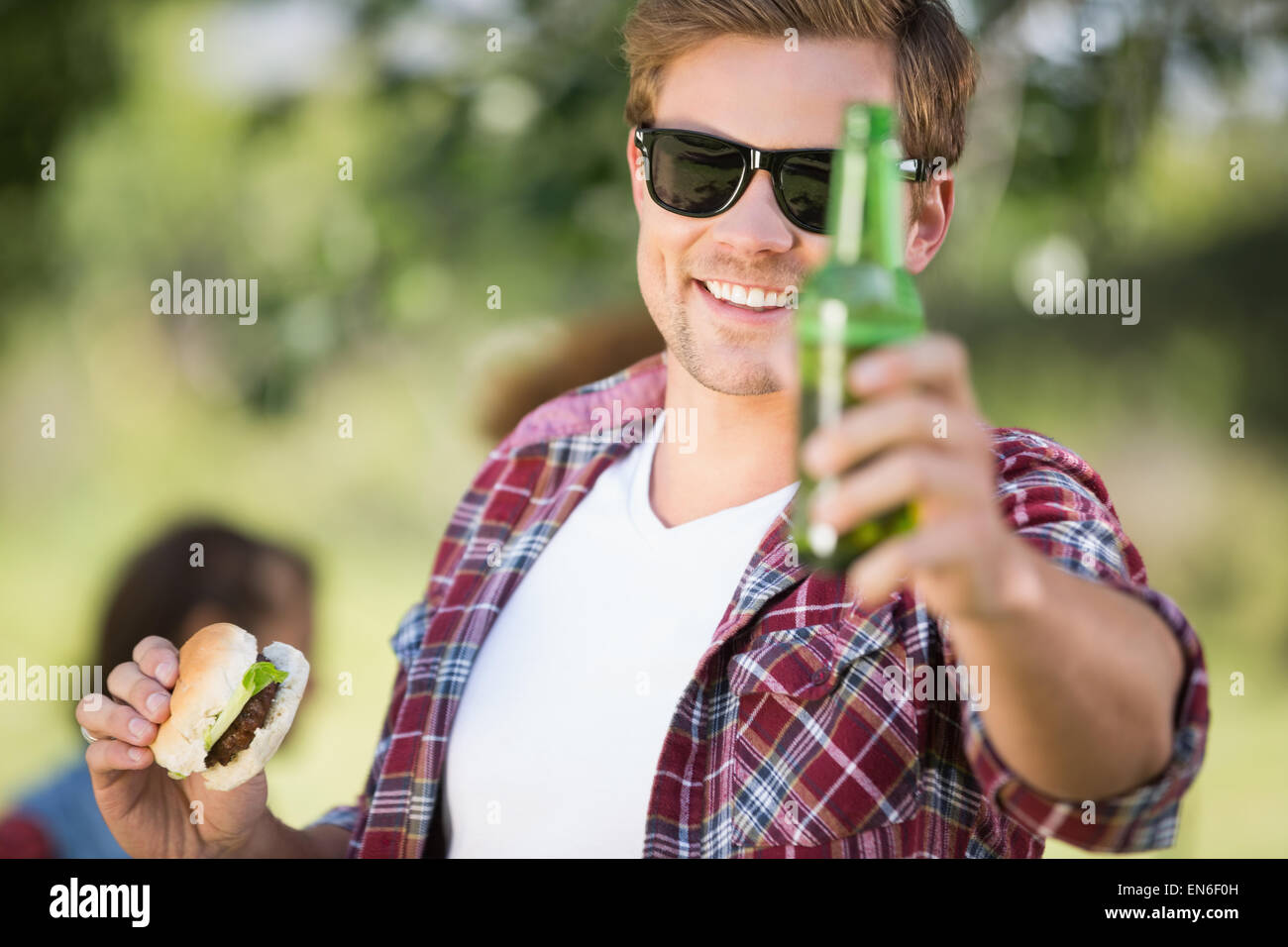 Hipster have lunch and beers Stock Photo Alamy