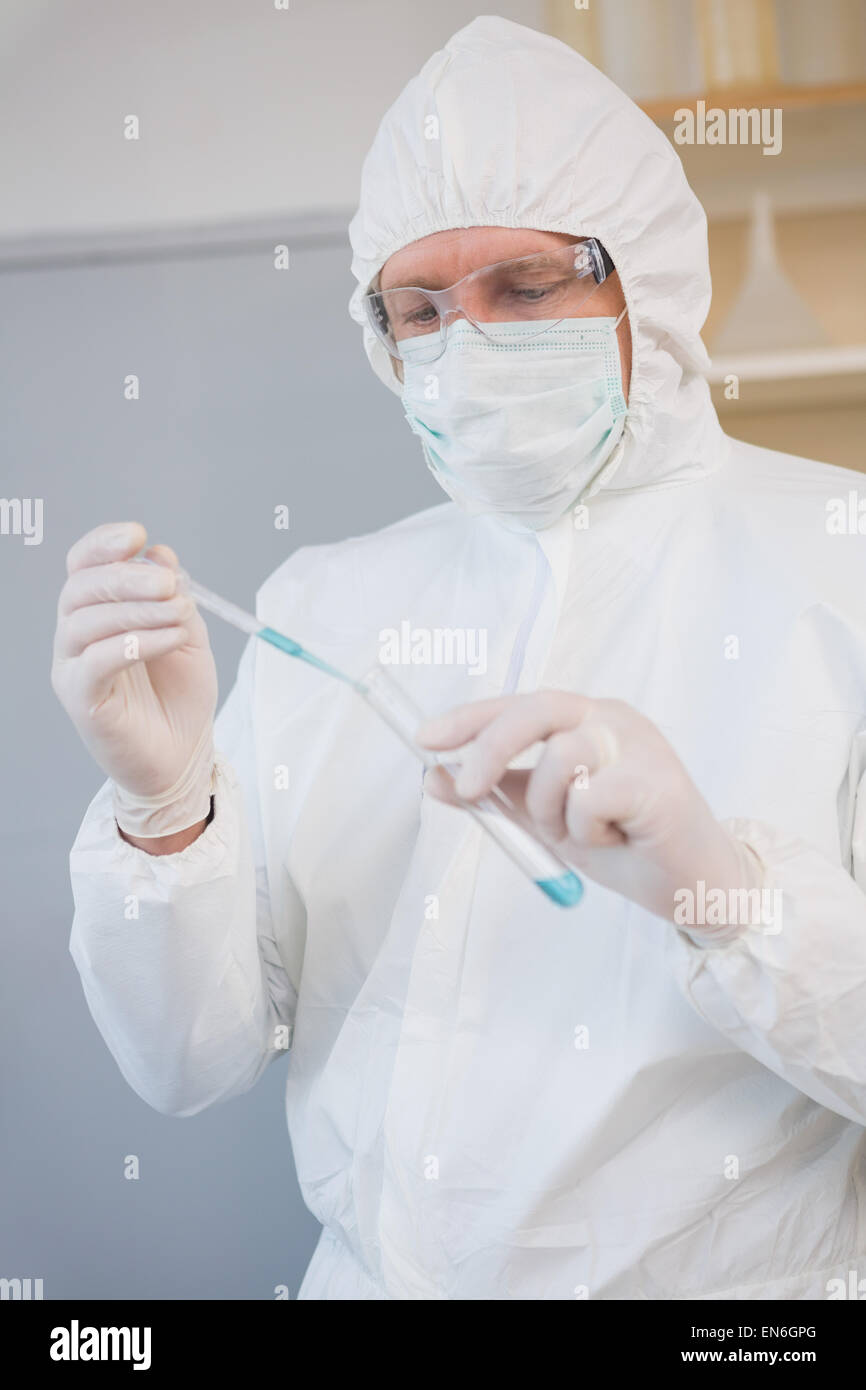 Science Injection Photo Scientist injecting tube Stock Photo - Alamy