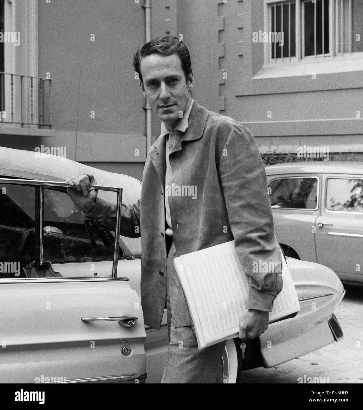 Band leader, John Barry, of the John Barry Seven musical group arrives for a recording session at Avenue Road Studios, 23rd September 1962. Stock Photo