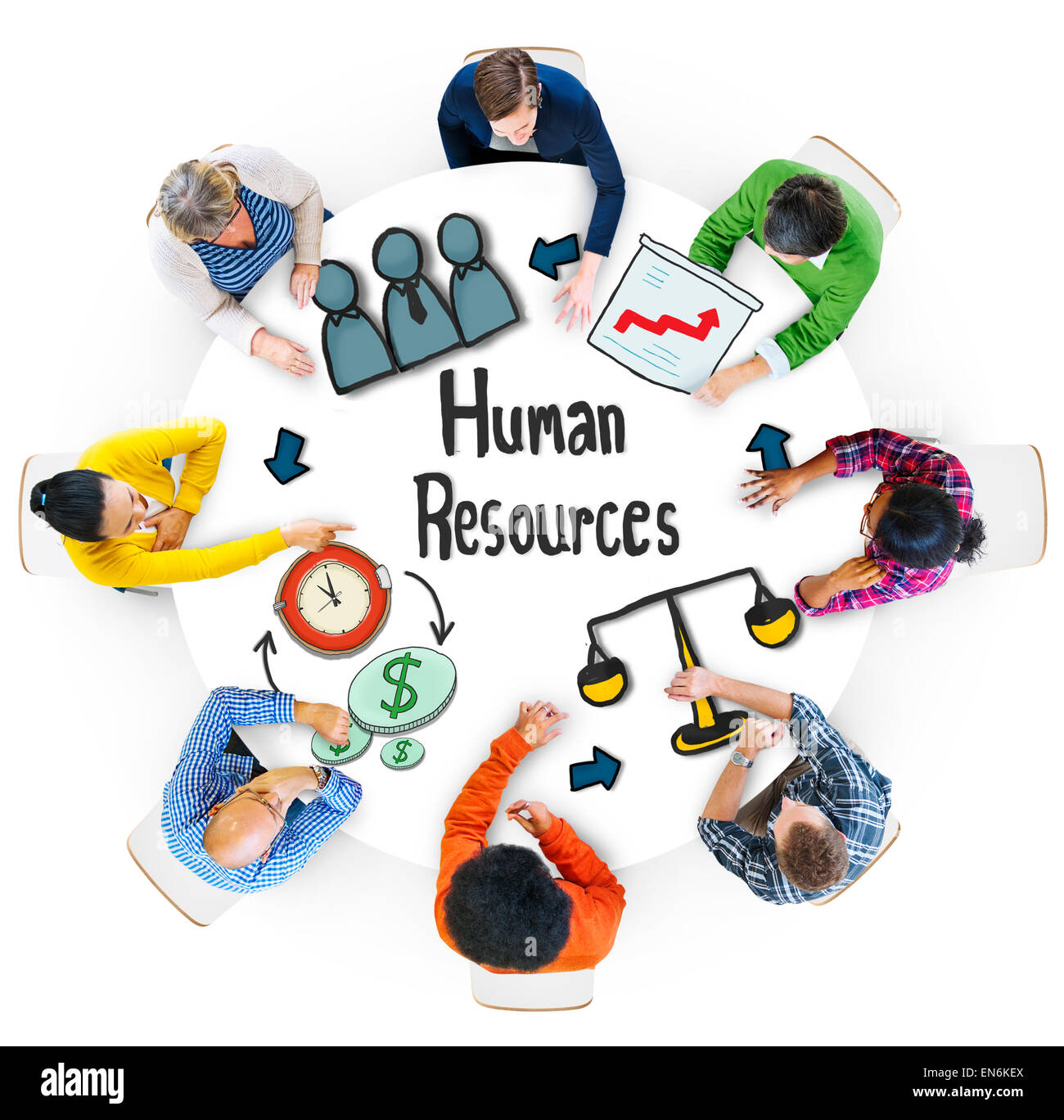 Multiethnic Group of People with Human Resources Concept Stock Photo