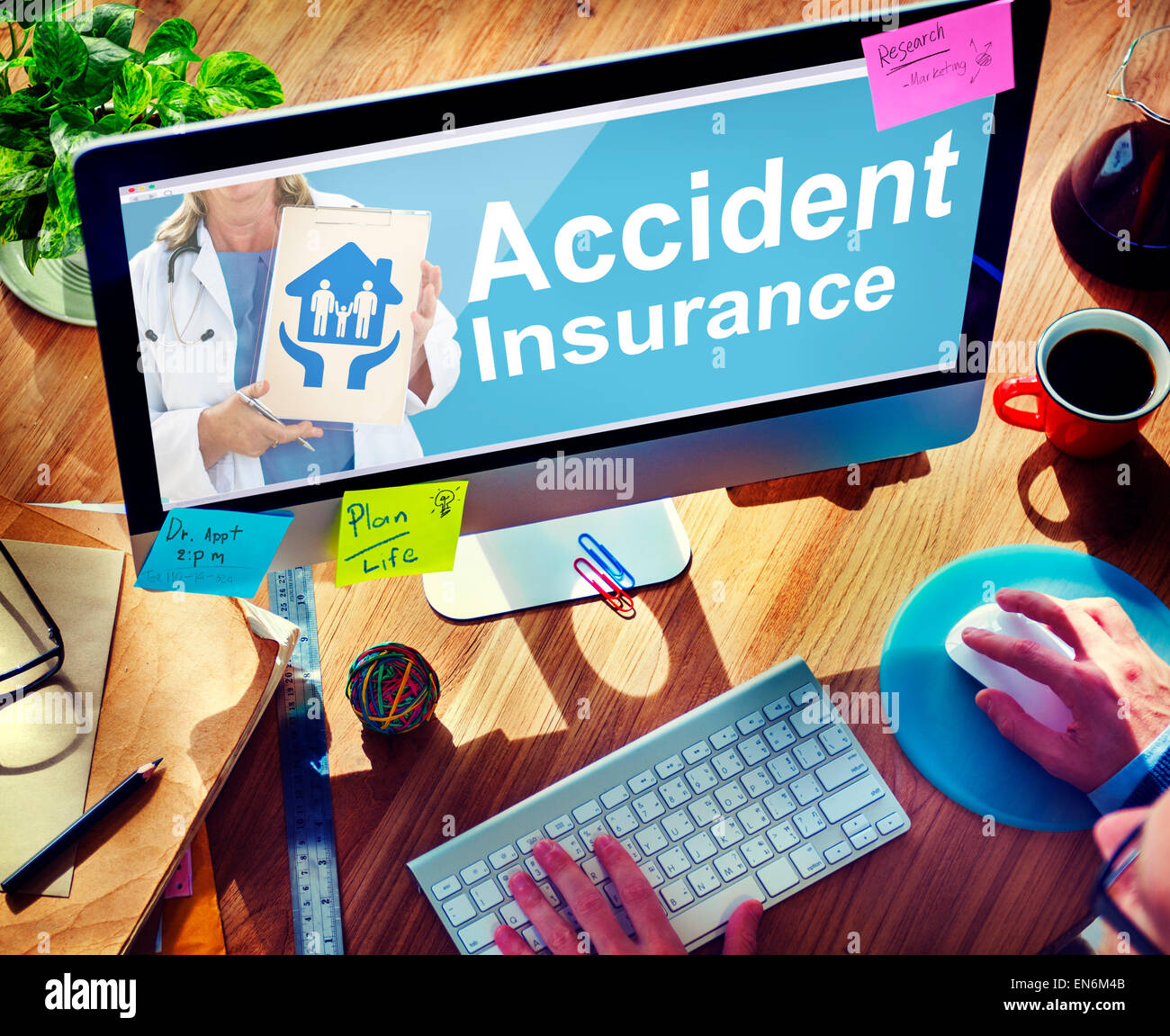 Accident Insurance Safety Healthcare Office Working Concept Stock Photo