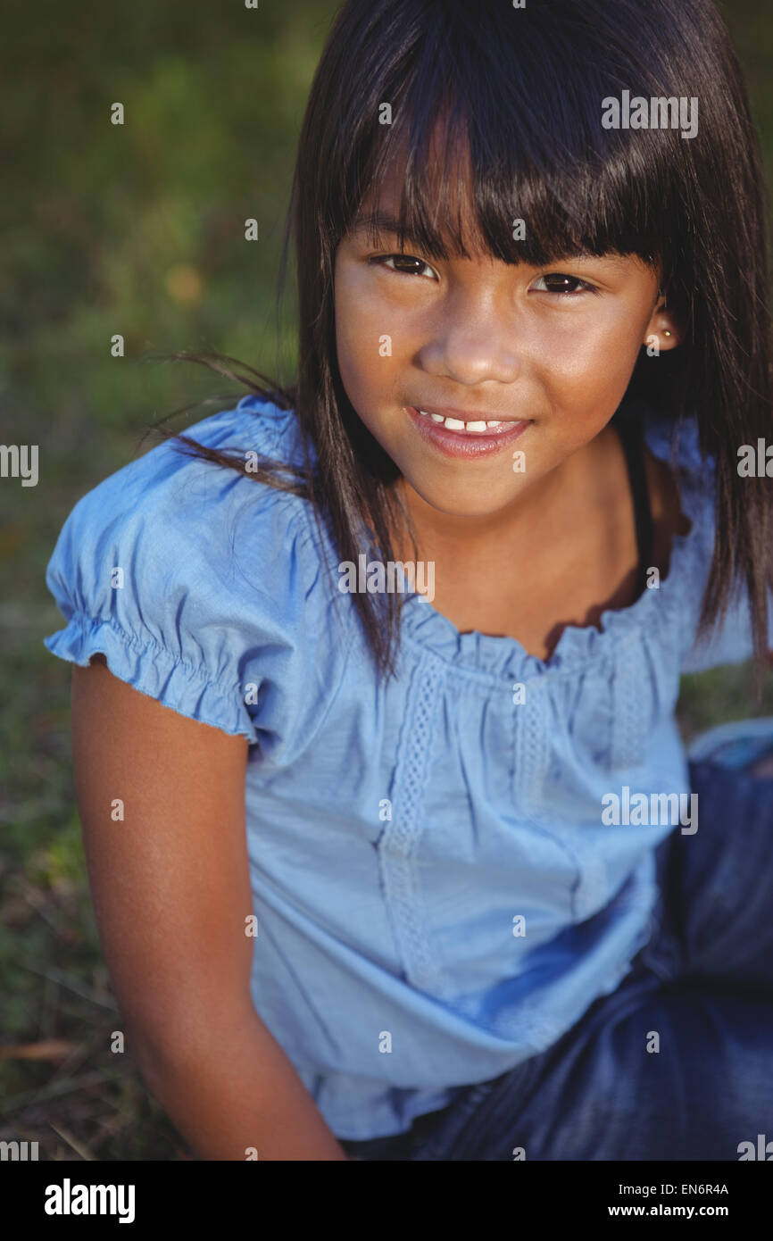 Cute little girl in the park Stock Photo Alamy