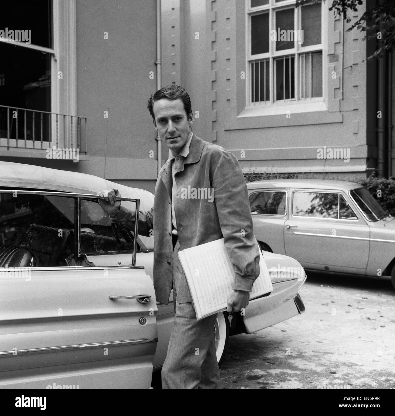 Band leader, John Barry, of the John Barry Seven musical group arrives for a recording session at Avenue Road Studios, 23rd September 1962. Stock Photo