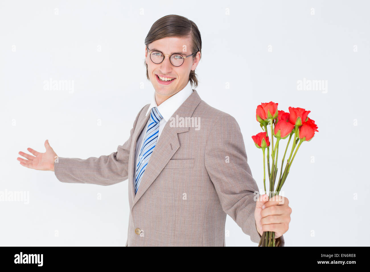 Man offering red roses hi-res stock photography and images - Alamy