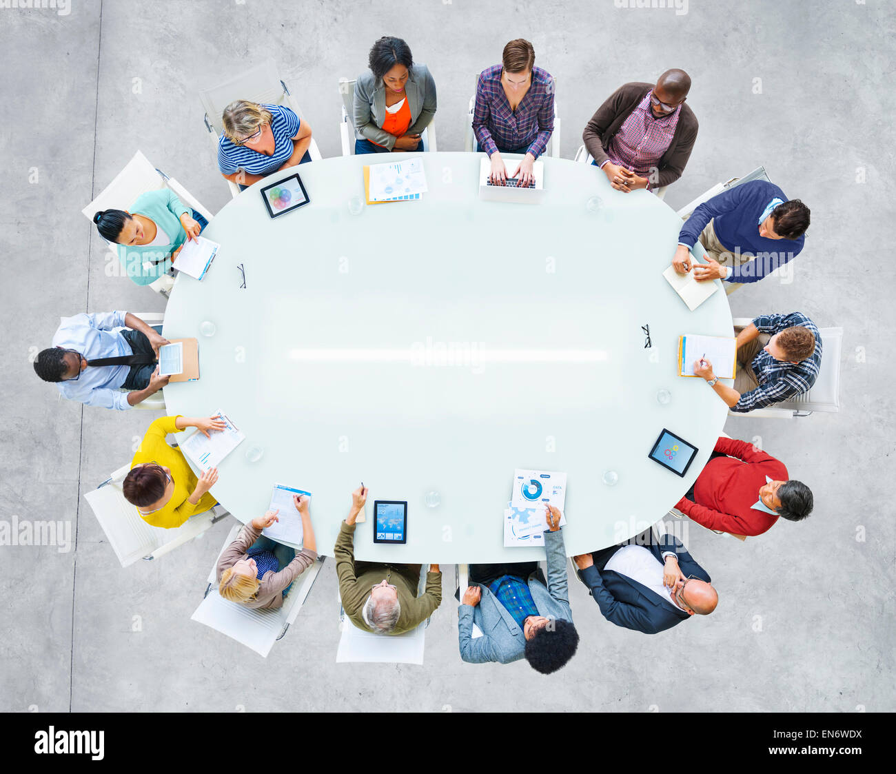 Group of Diverse Business People in a Meeting Stock Photo - Alamy