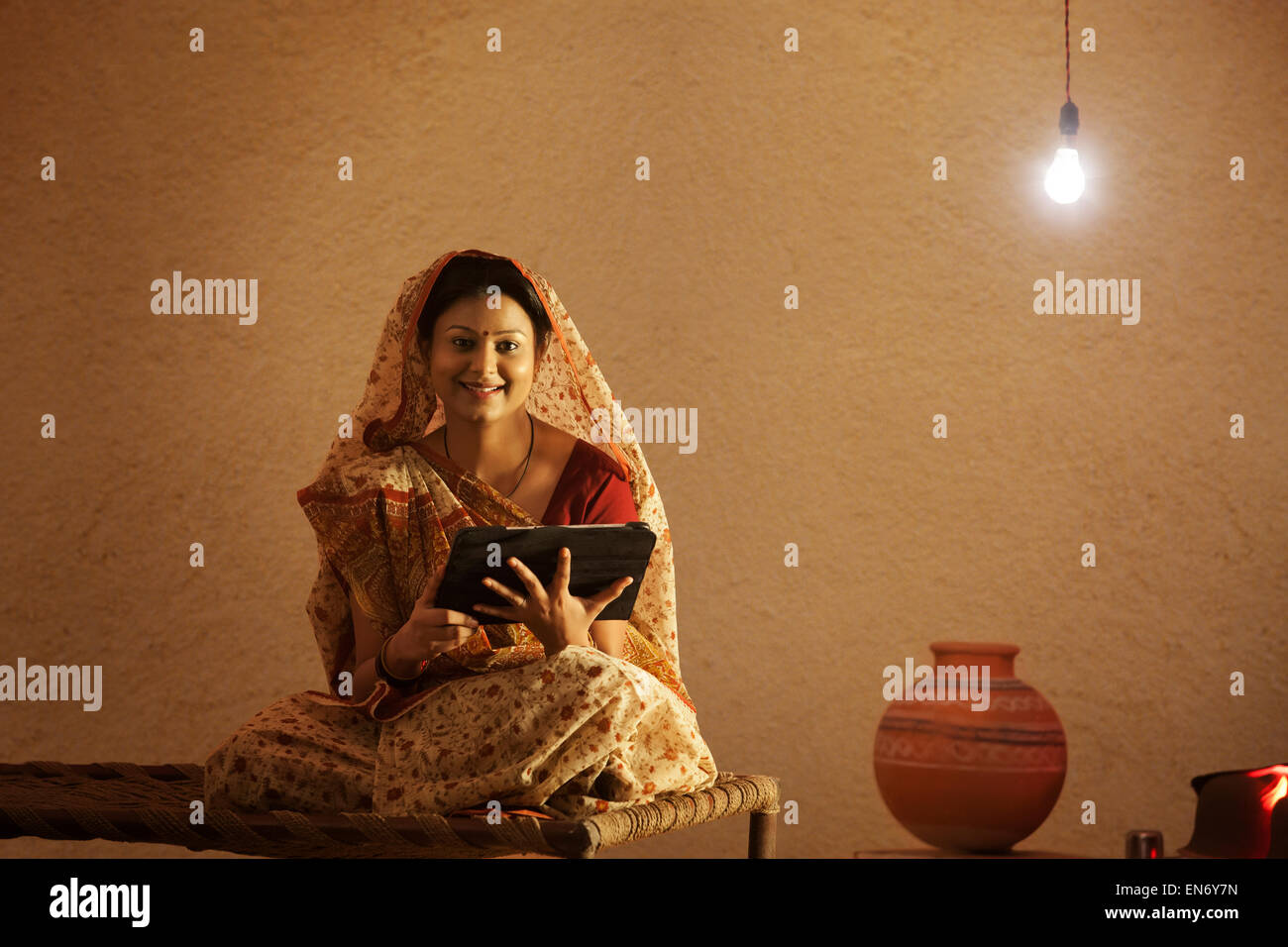 Digital Computer Woman Rural Portrait of rural woman with digital tablet Stock Photo - Alamy
