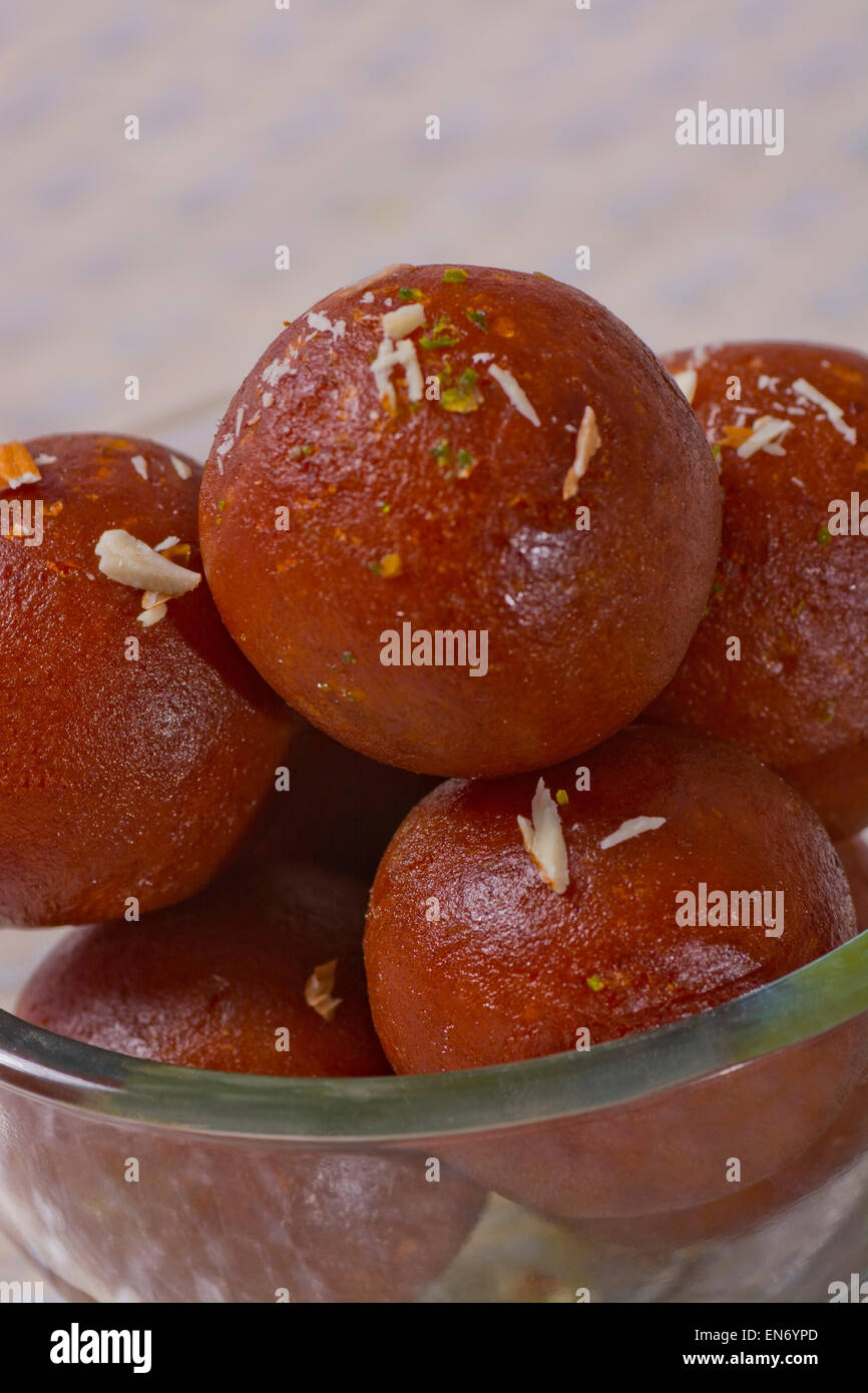 Close-up of gulab jamun Stock Photo