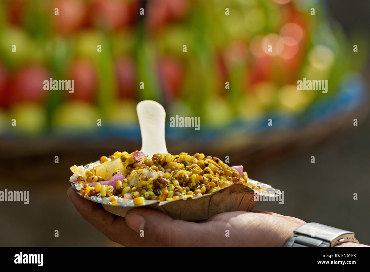 Moong Daal Sprouts chaat Stock Photo