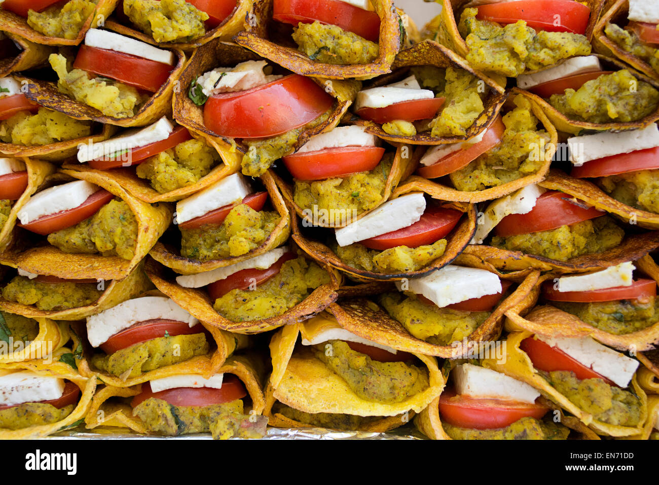 Indian Street food,Paneer rolls Stock Photo
