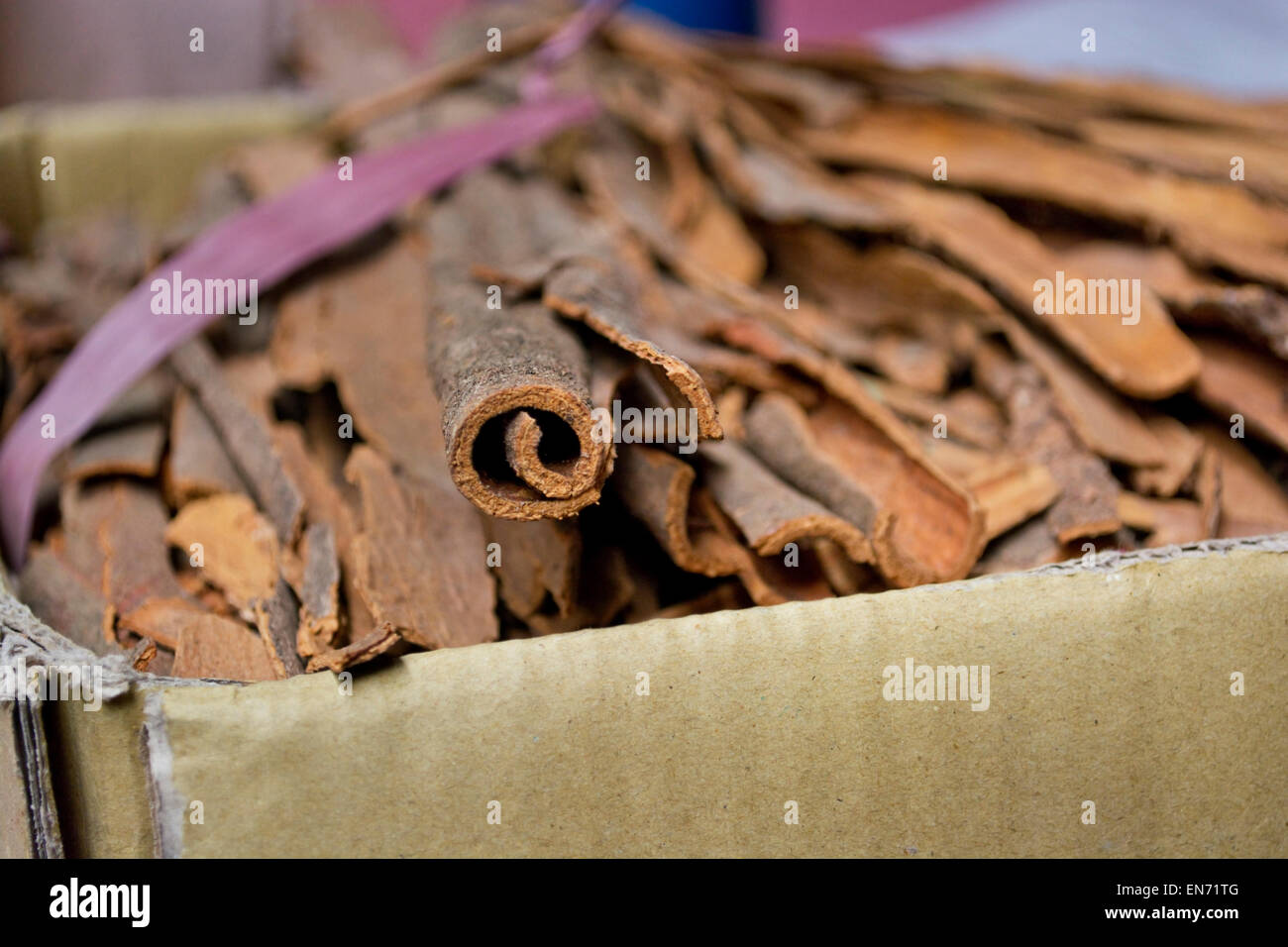Cinnamon sticks for sale at the market Stock Photo Alamy