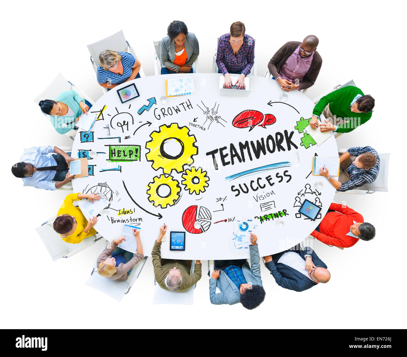 Teamwork Team Together Collaboration Meeting Office Brainstorming C16