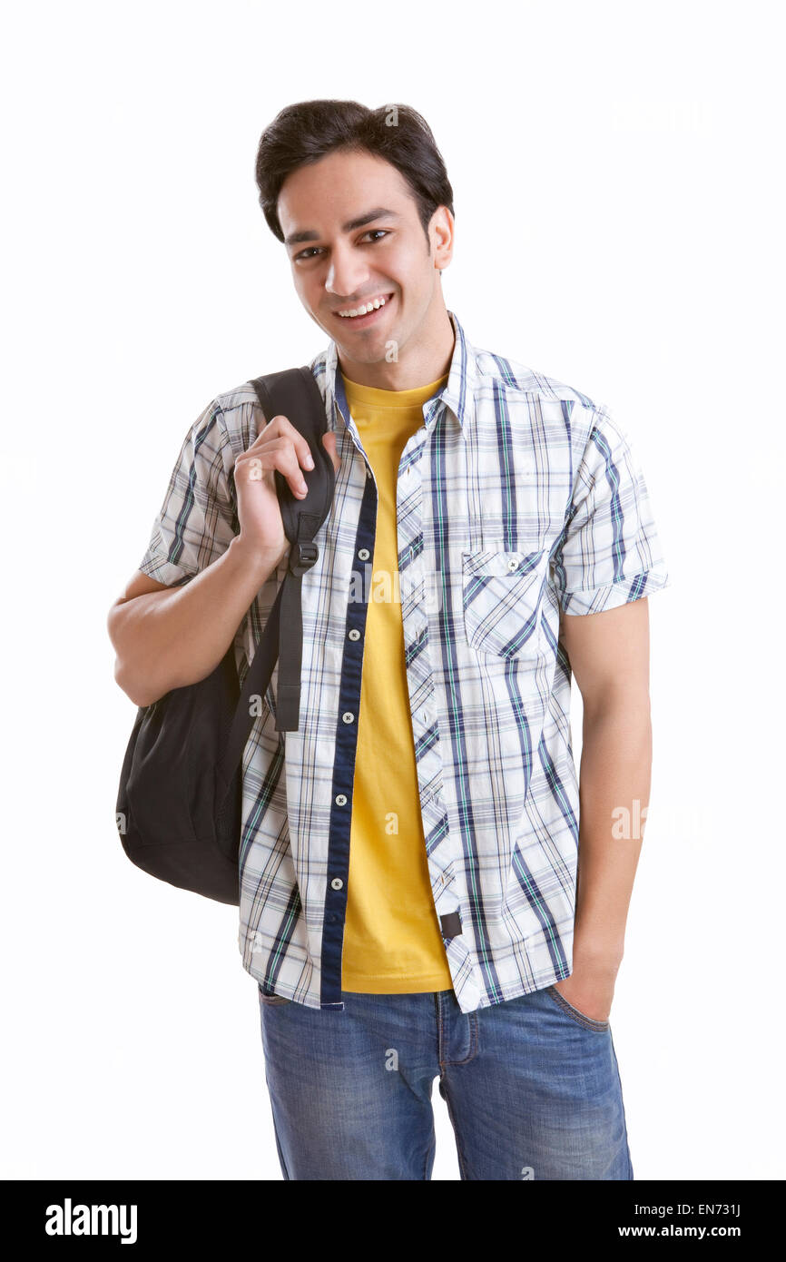 Portrait of a college student smiling Stock Photo