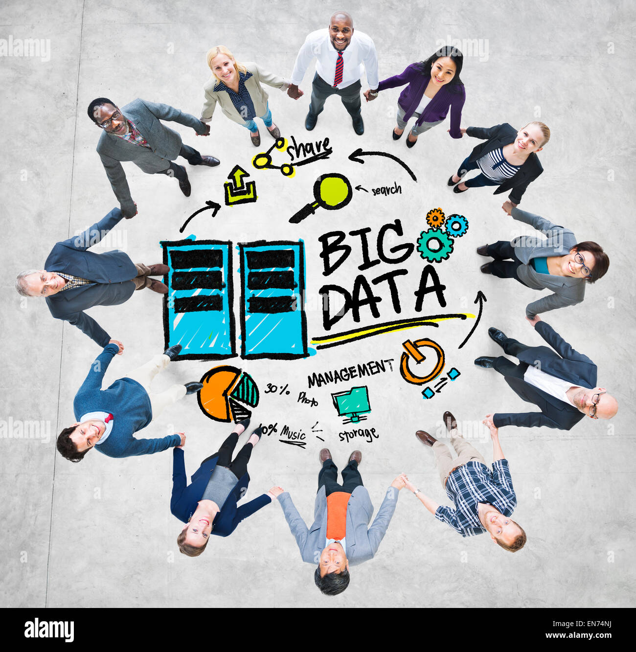 Diversity Business People Big Data Management Teamwork Concept Stock Photo