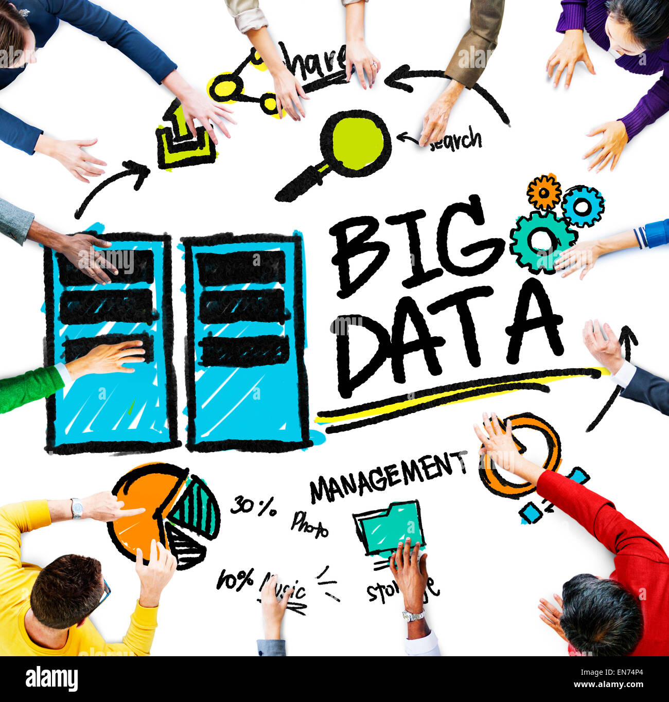Diversity People Big Data Management Teamwork Discussion Concept Stock Photo
