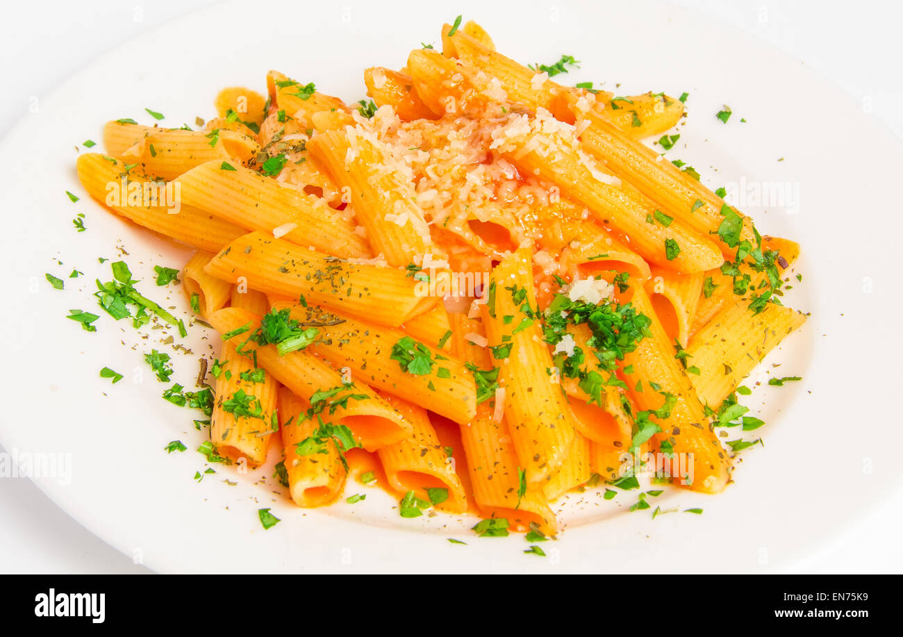 Pasta penne with tomato sauce Stock Photo - Alamy