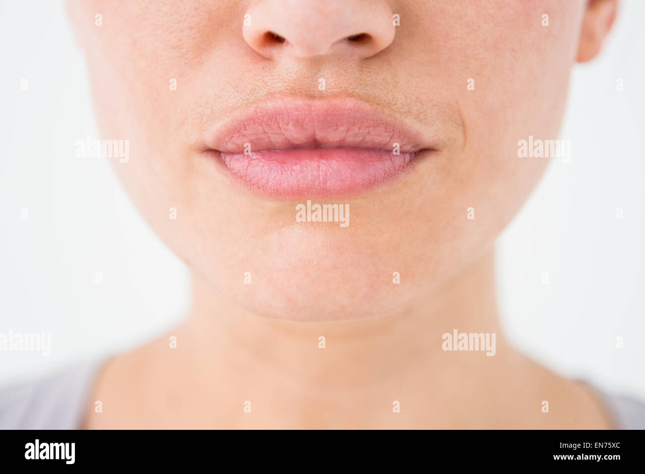 Woman with luscious lips Stock Photo