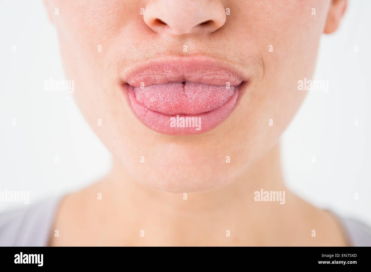 Woman with luscious lips Stock Photo