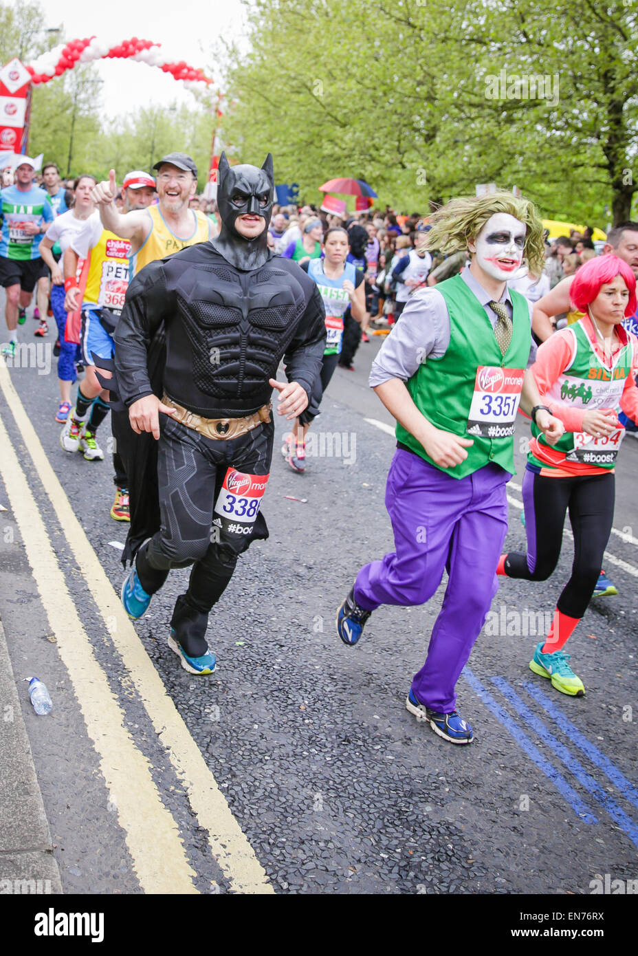 fancy dress entrants in the London Marathon, 2015 Stock Photo Alamy