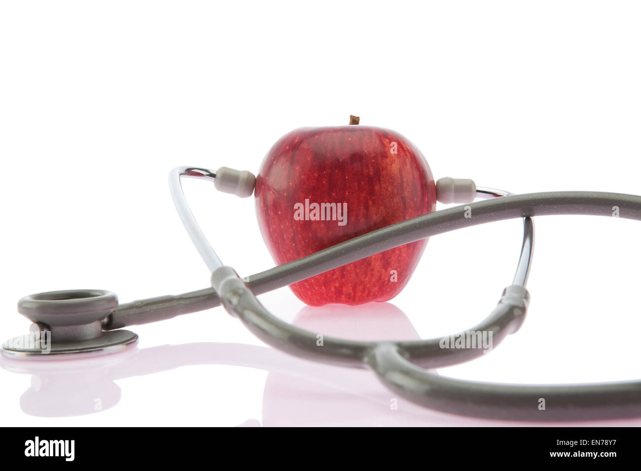 Apple and stethoscope Stock Photo Alamy