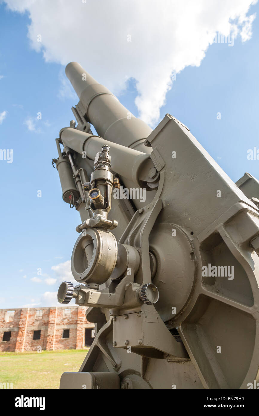 Old weapons - anti-aircraft guns, after war in Croatia Stock Photo