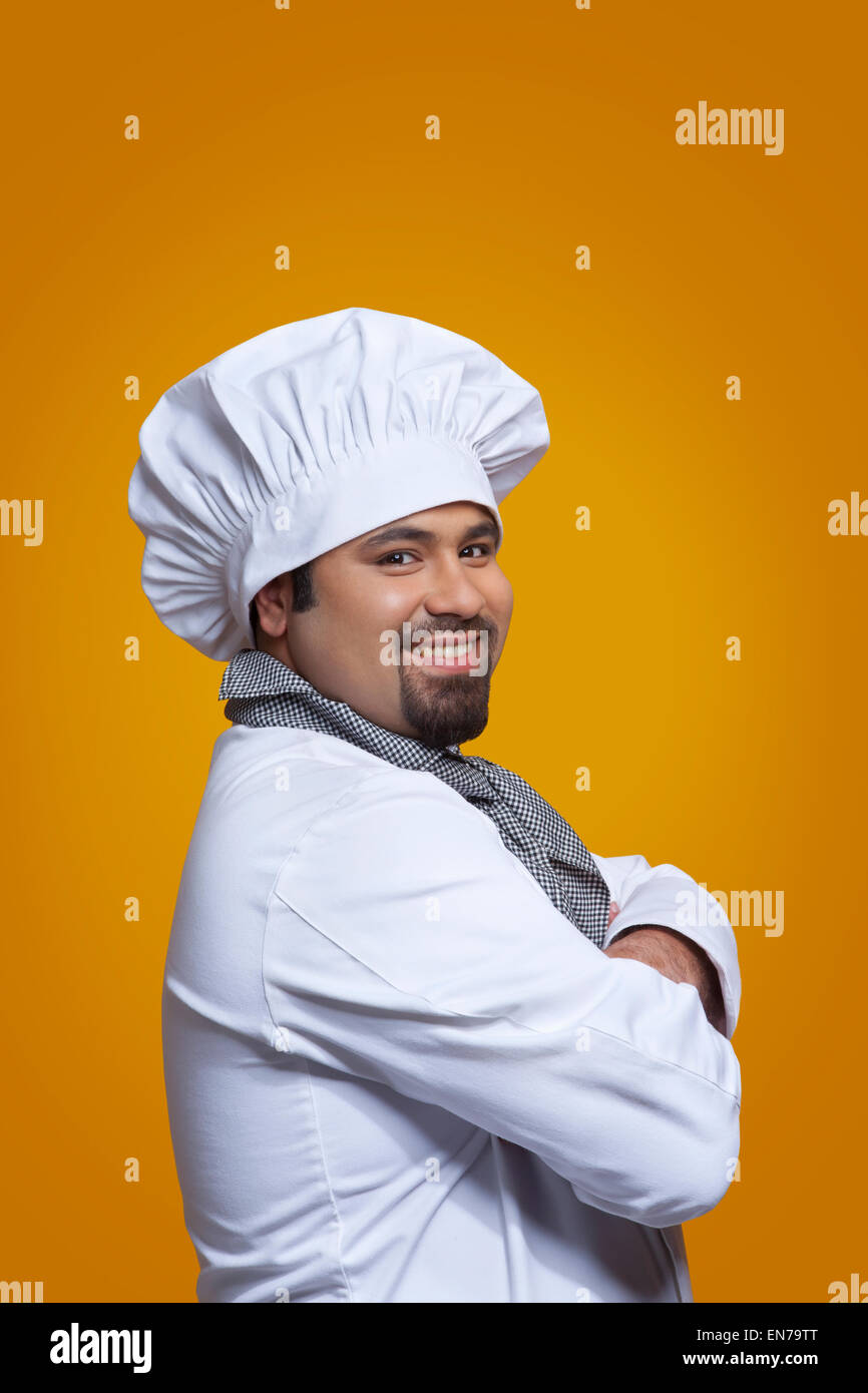 Portrait of chef smiling Stock Photo - Alamy