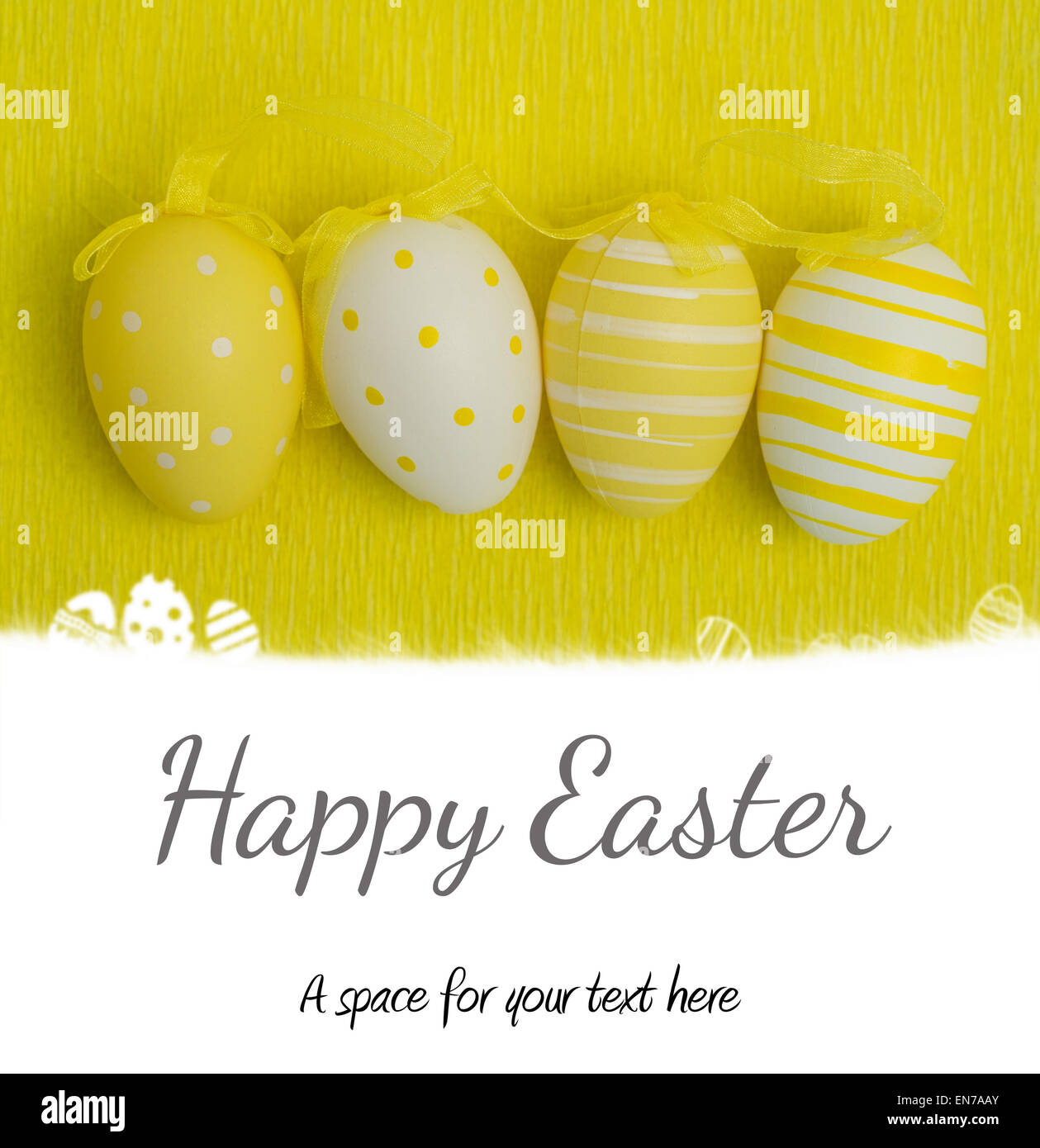 Composite image of easter eggs on grass outline Stock Photo