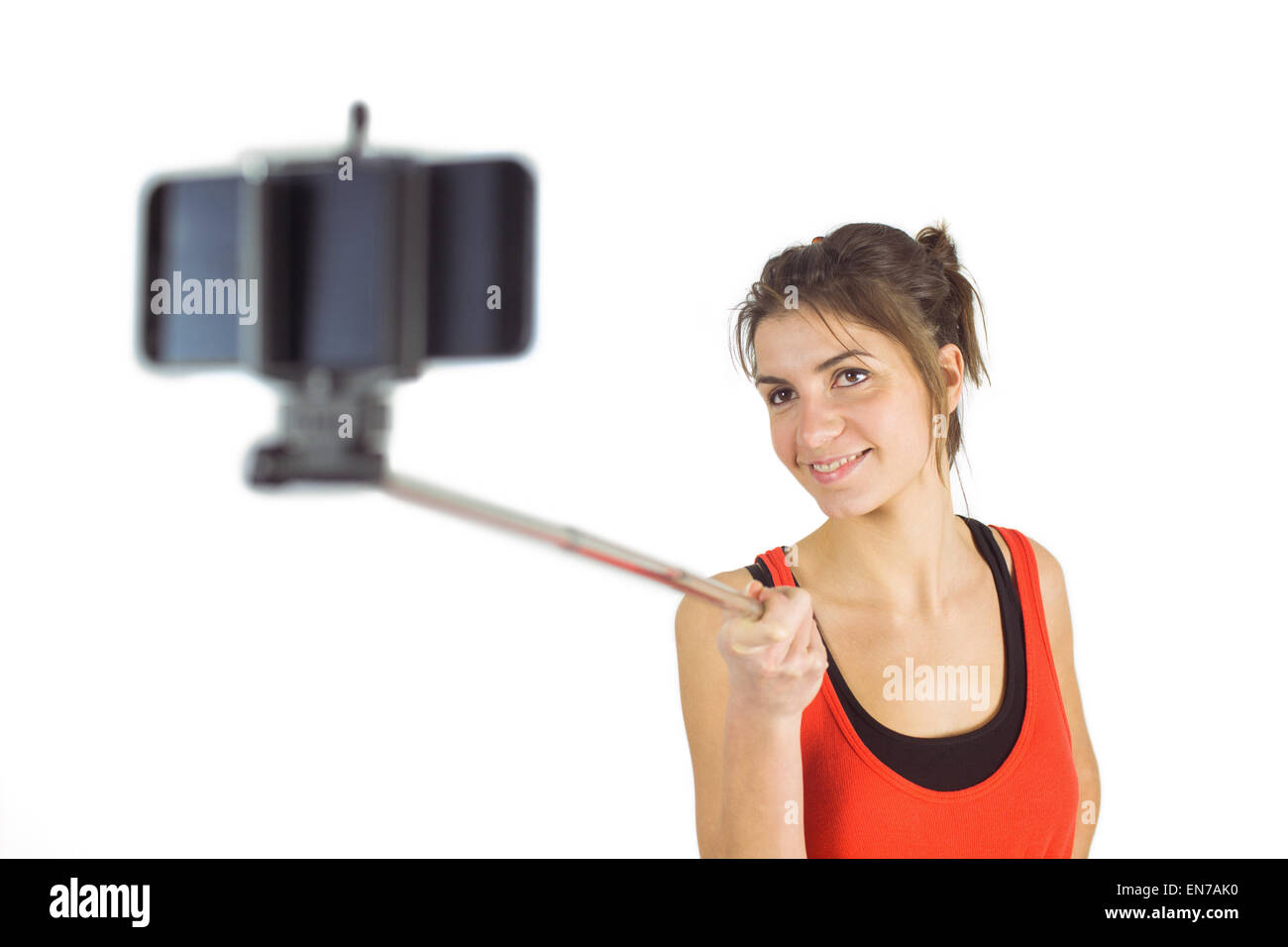 Picture cute brunette woman Cut Out Stock Images & Pictures - Alamy
