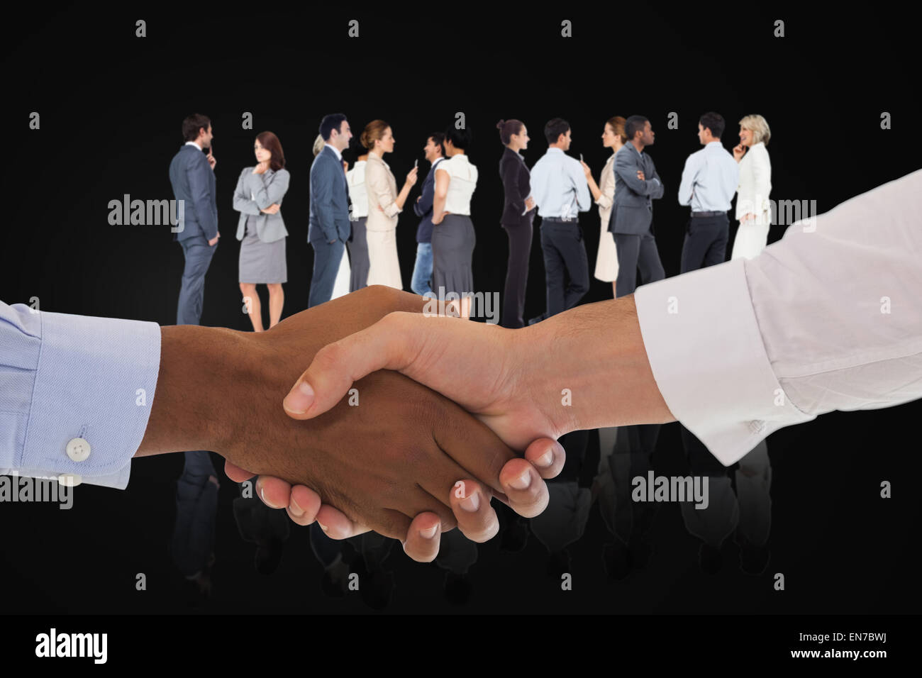 Composite image of close-up shot of a handshake Stock Photo