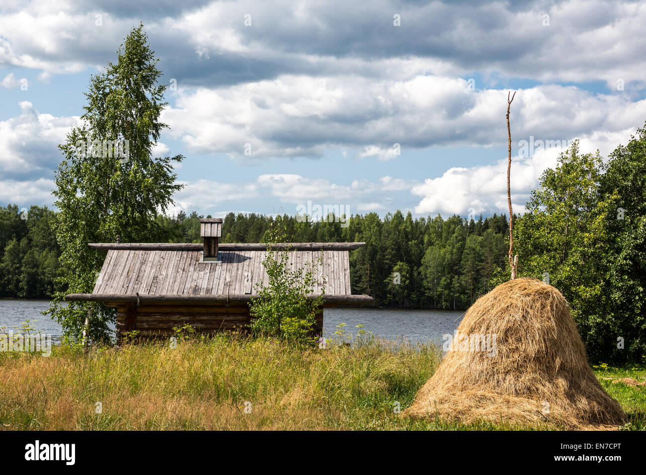 Russia, Leningrad region, Mandrogi, a craft village on the Svir river bank Stock Photo