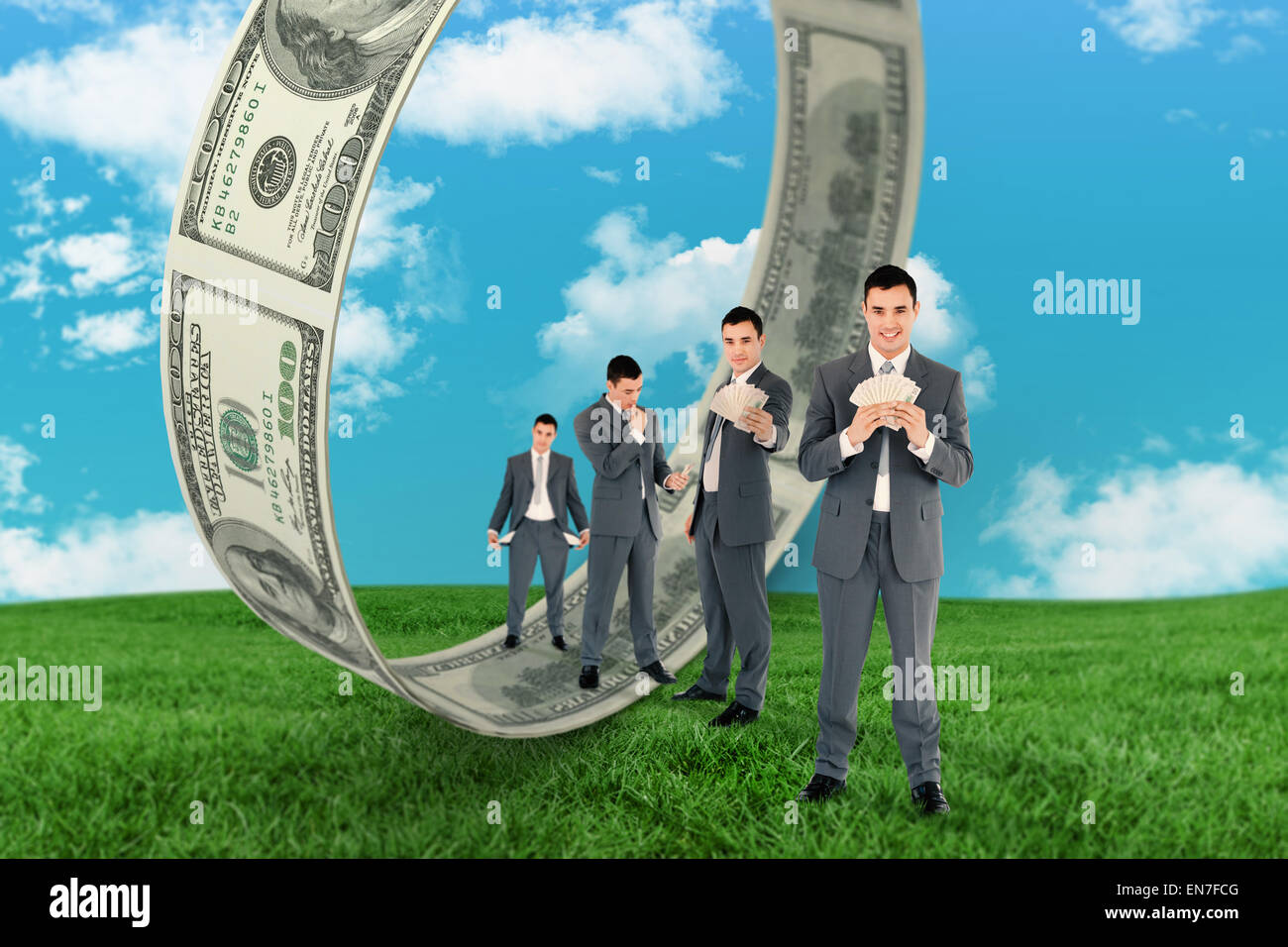 Composite image of multiple image of wealthy businessman Stock Photo
