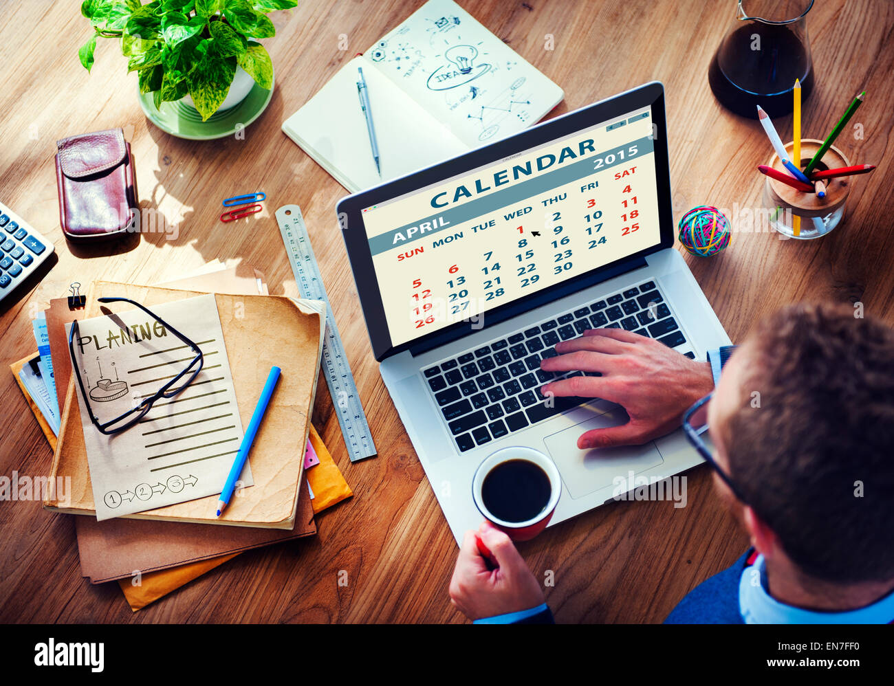 Calendar Contemporary Digital Device Concepts Stock Photo - Alamy