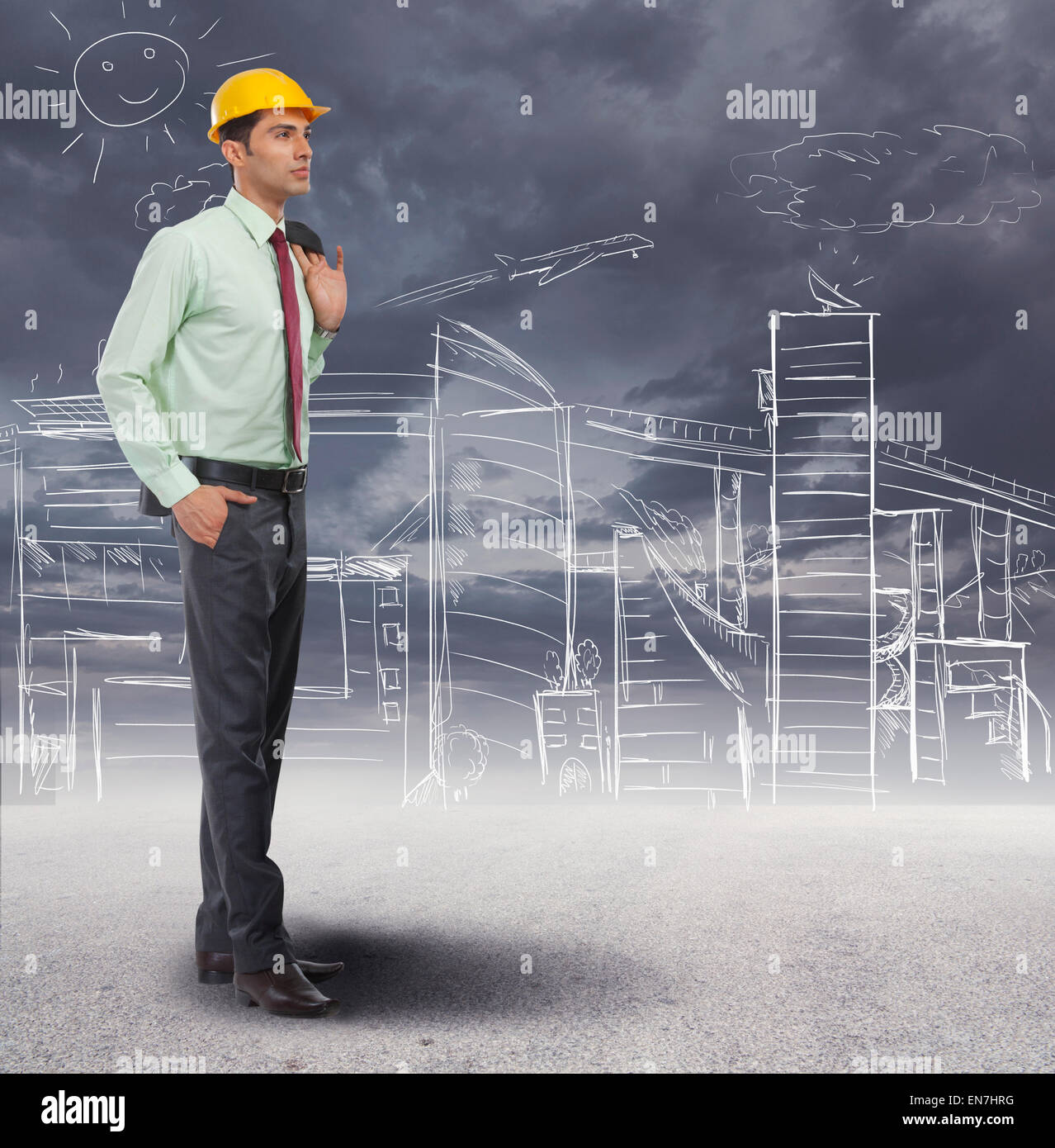 Side profile of an engineer Stock Photo - Alamy