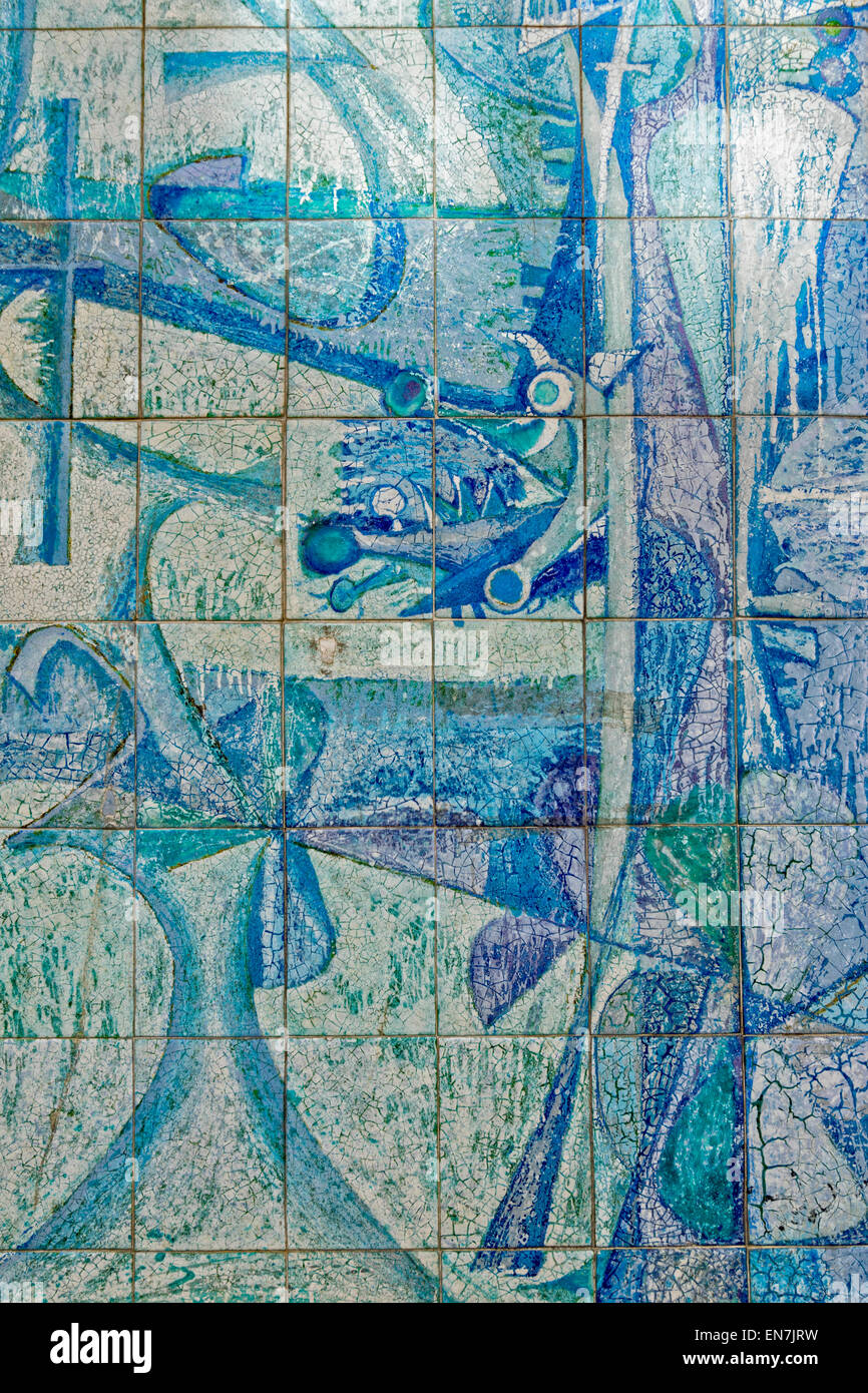 LISBON PORTUGAL WALL PAINTING CONSTRUCTED FROM TILES Stock Photo Alamy