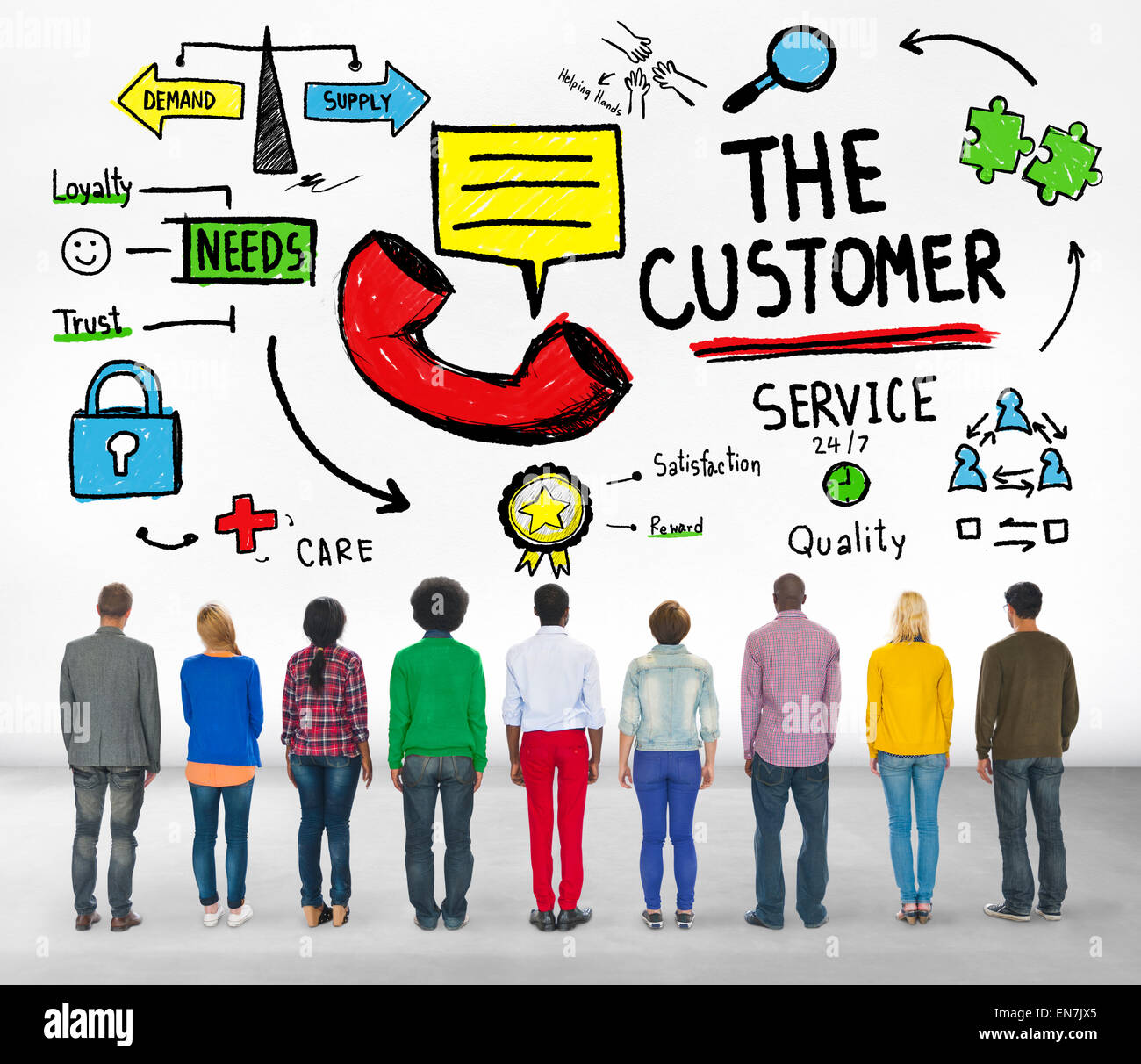 The Customer Service Target Market Support Assistance Concept Stock ...