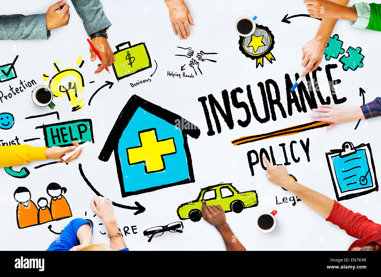 Diversity Casual People Insurance Policy Meeting Concept Stock Photo ...