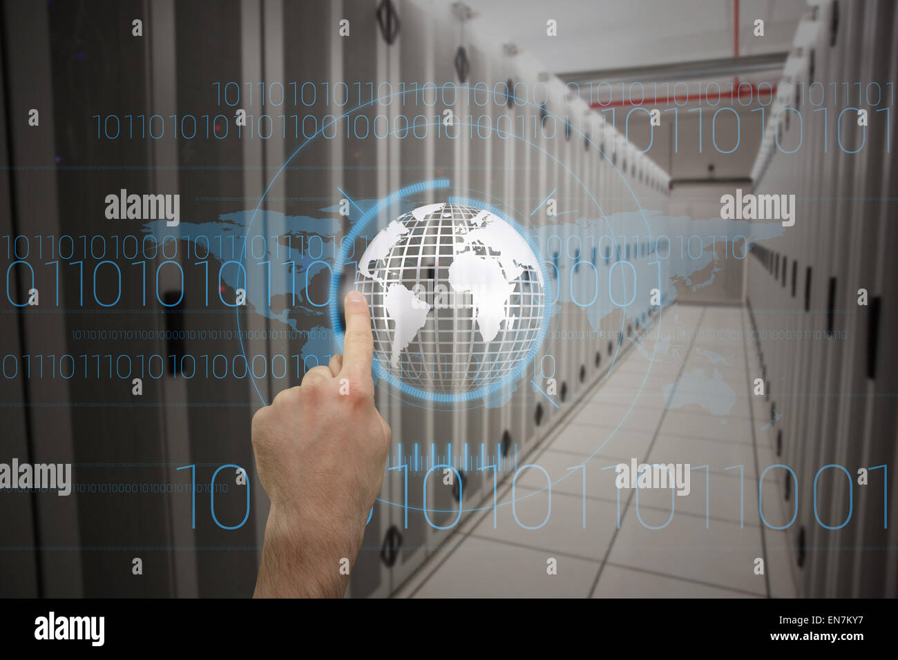 World map globe hand pointing hi-res stock photography and images - Alamy