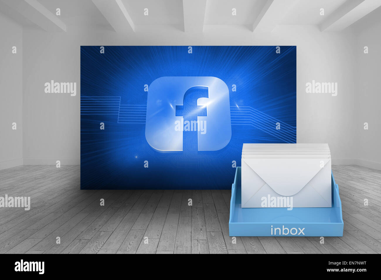 Composite image of blue inbox Stock Photo