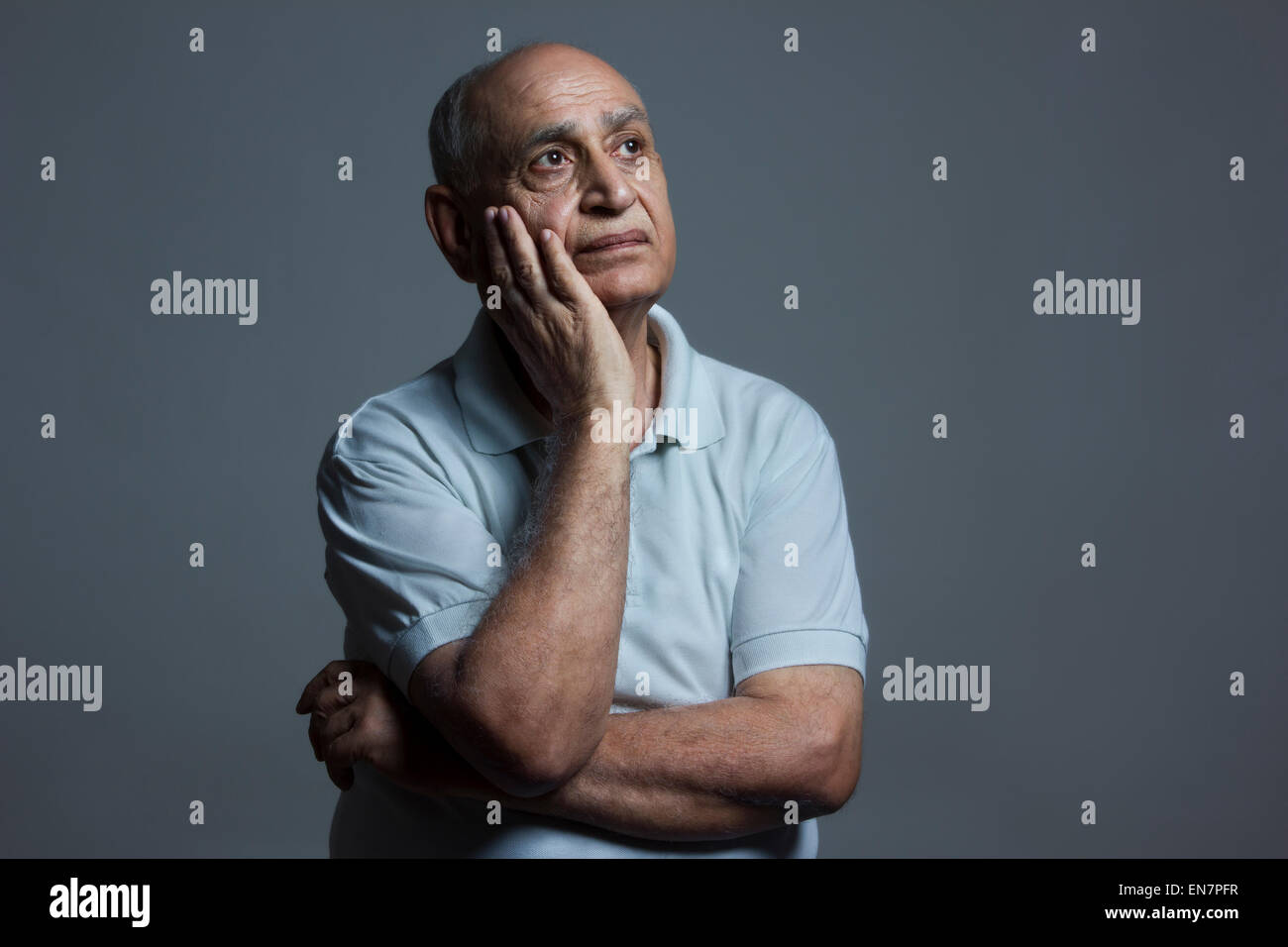 Old Man Thinking Stock Photo Alamy