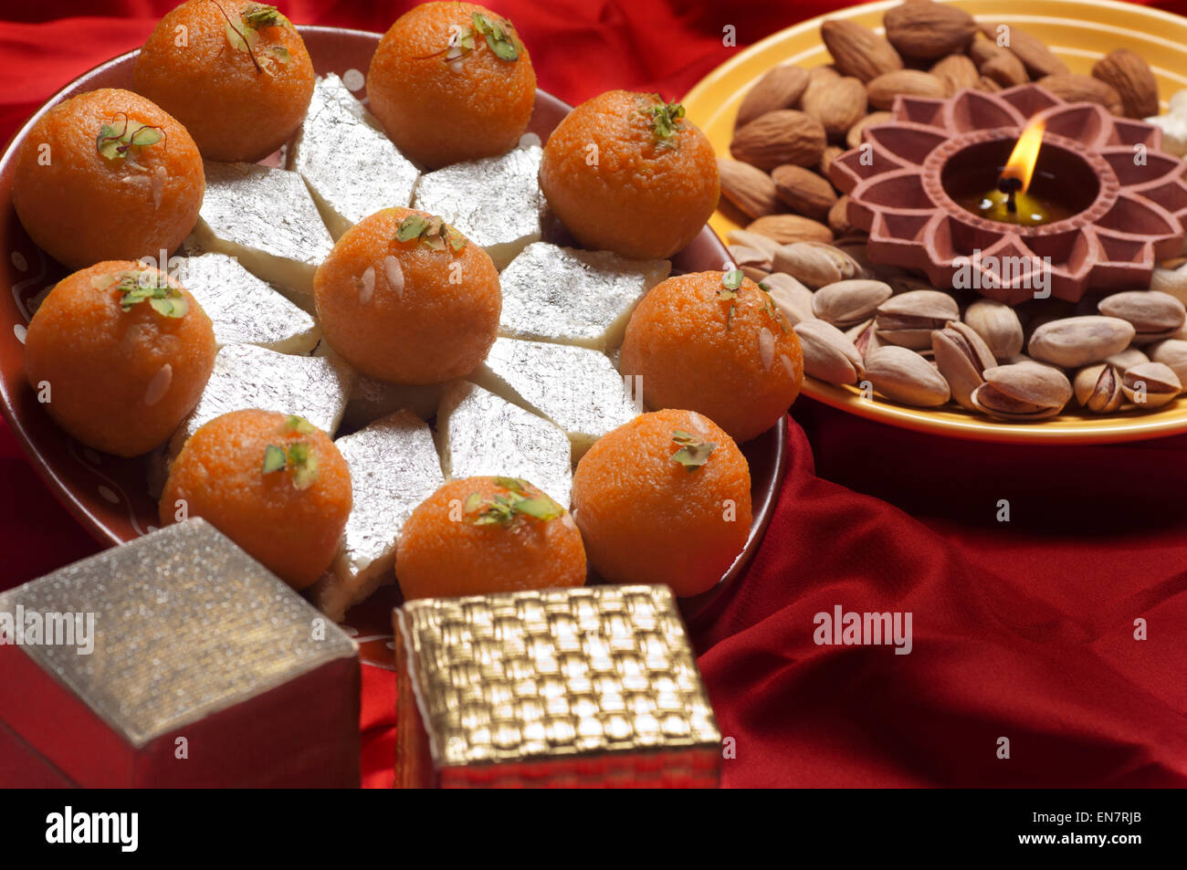 Closeup of sweets and nuts Stock Photo Alamy