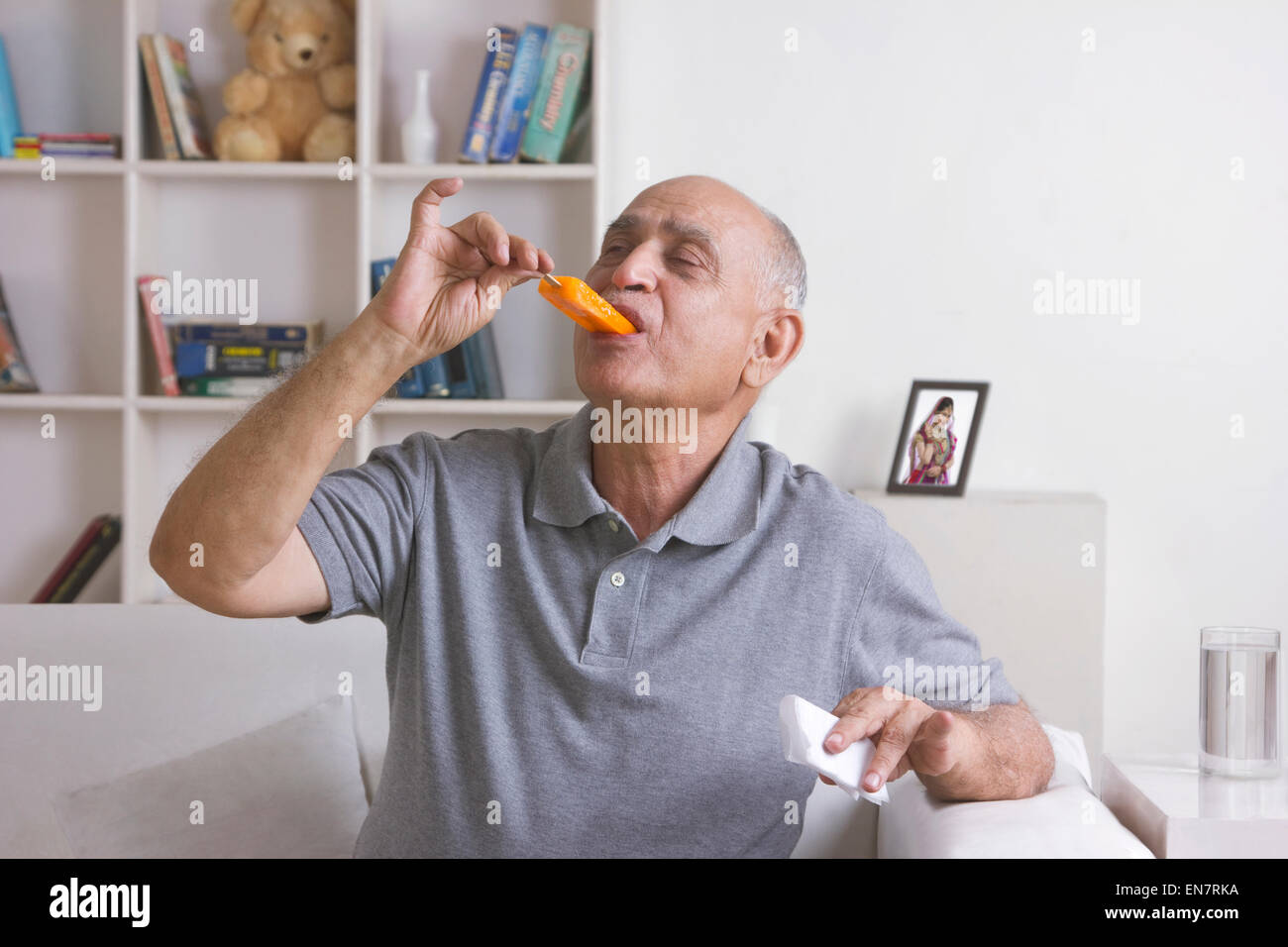 Old Man Eating Ice Cream High Resolution Stock Photography And Images Alamy