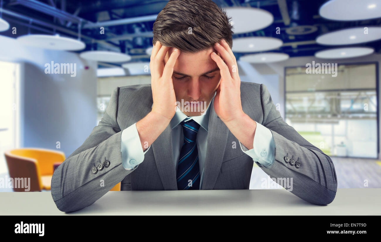 Composite image of anxious businessman Stock Photo
