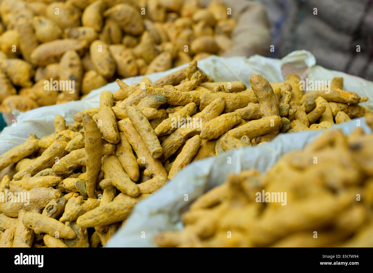 Closeup of turmeric root for sale at the market Stock Photo Alamy