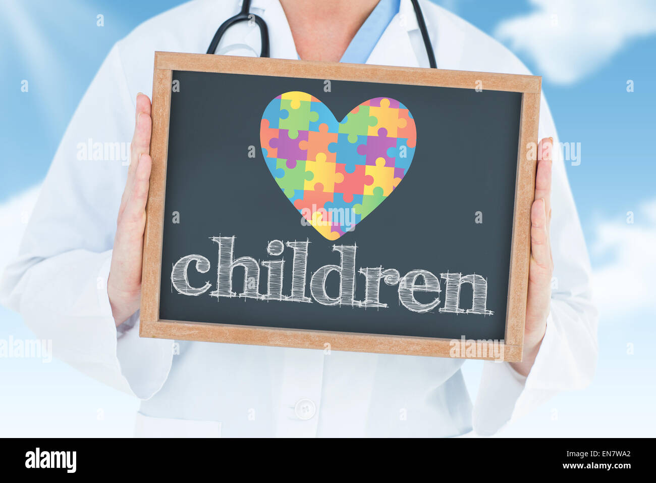 Children against blue sky Stock Photo - Alamy