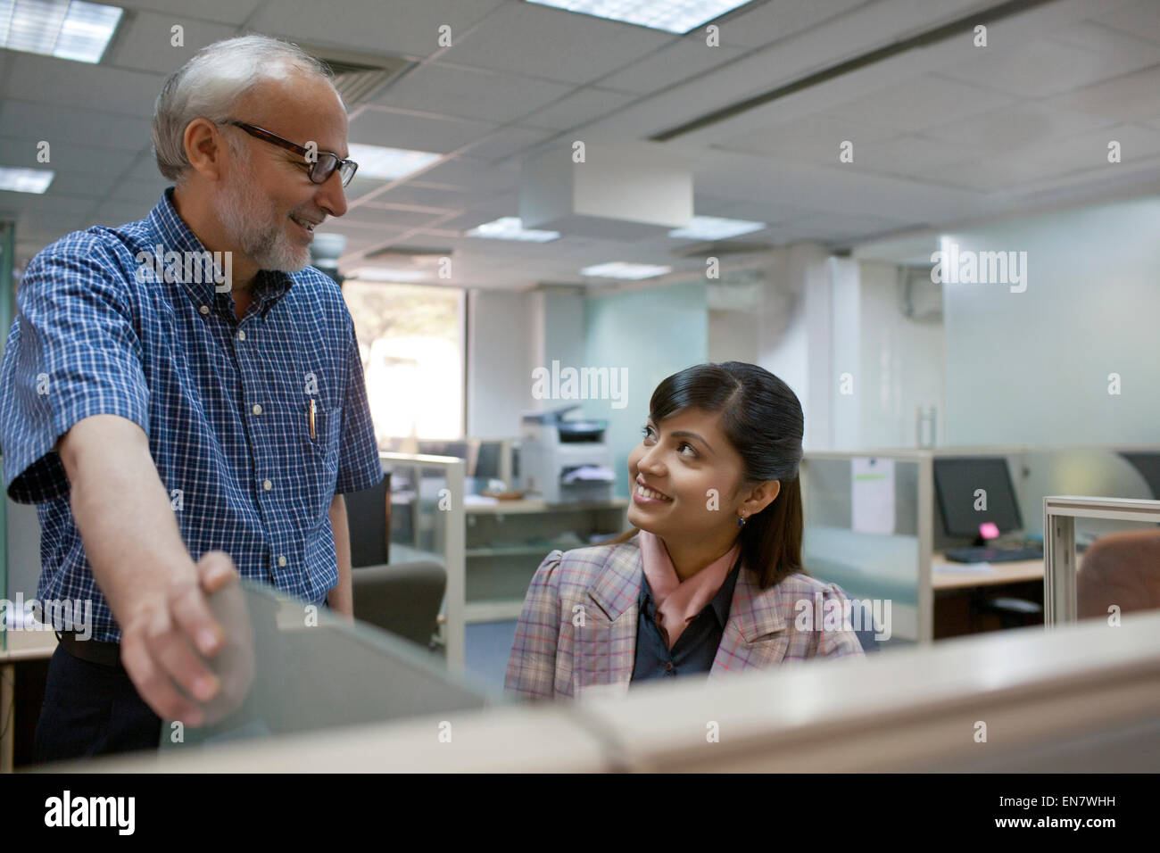 Senior executive with female executive Stock Photo