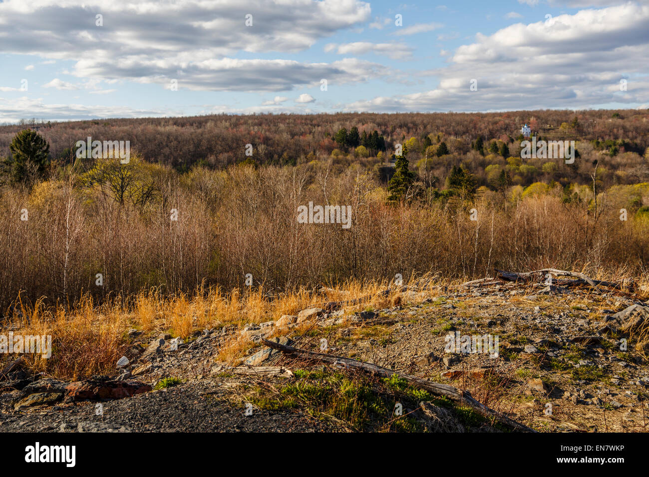 Overview of Centralia, PA where a mine fire begun in 1962 continues to burn to this day. Stock Photo