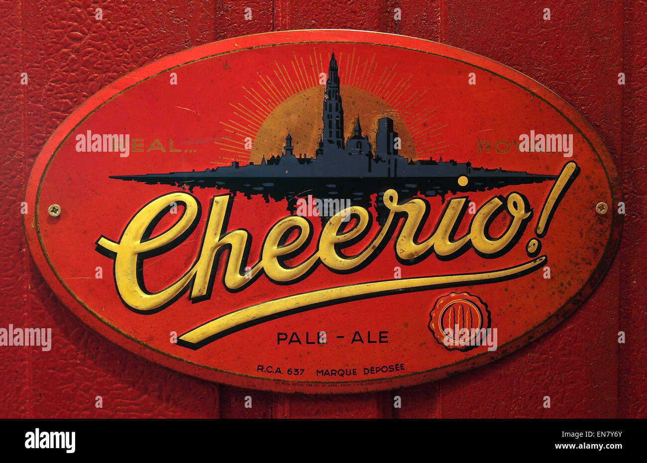 Cheerio Pale-Ale, old metal advertising sign Stock Photo